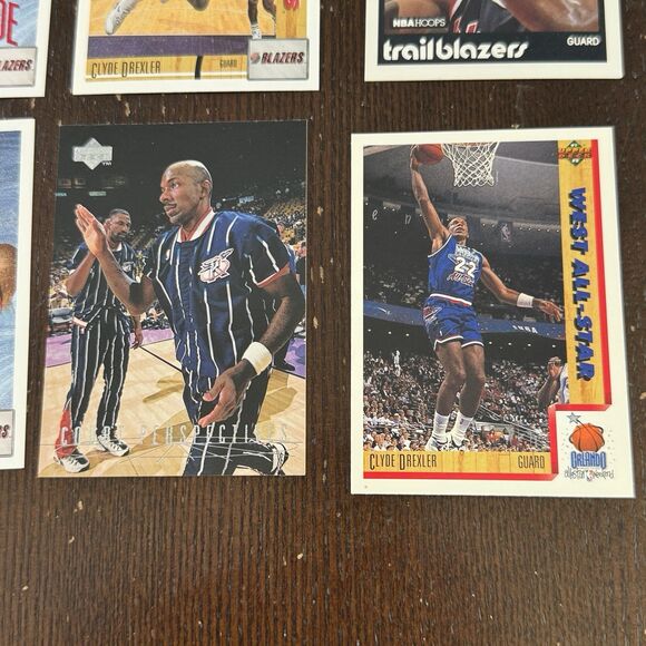 Clyde Drexler 12 Card Lot Trail Blazers Hornets NBA Basketball 2x HOF Dream Team - Picture 12 of 12